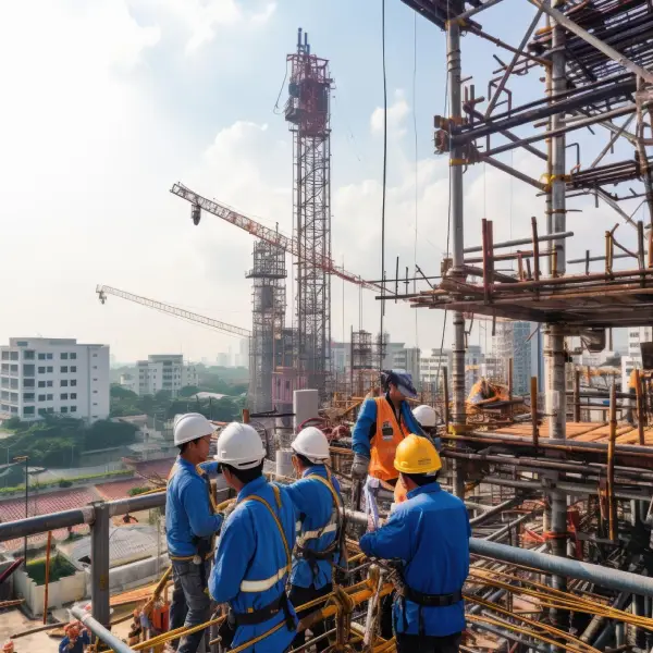 Construction site workers